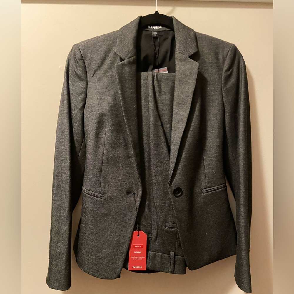 Express Charcoal Stretch Blazer